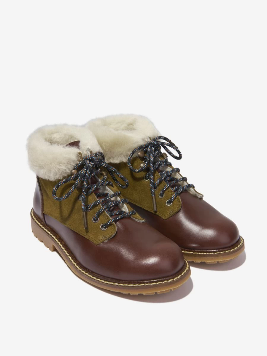 Bonpoint Teen Boys Leather Henri Boots | Premium Kids Footwear by Childsplay Clothing