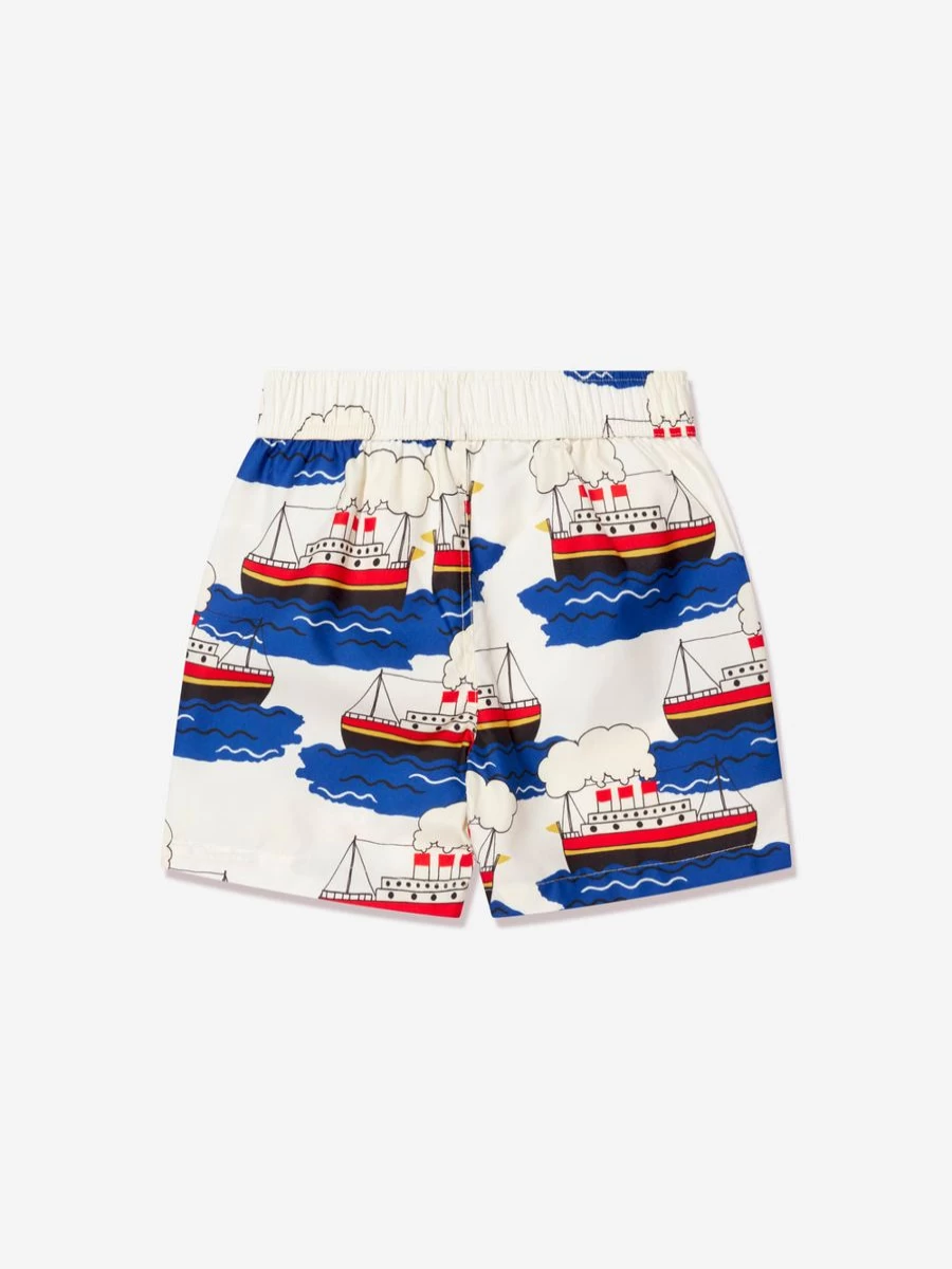 Mini Rodini Boys' Ferry Swim Shorts - Colorful Quick-Dry Beach Shorts for Kids