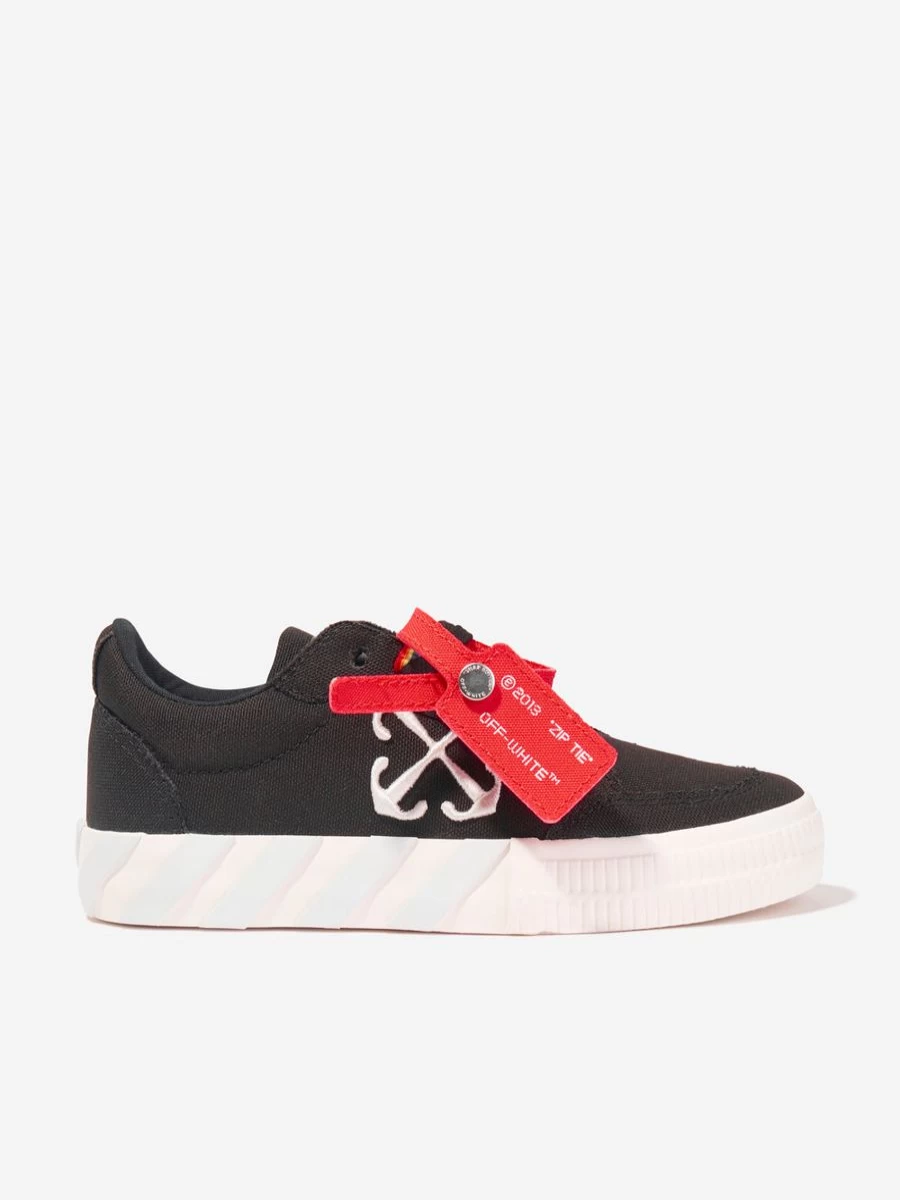 Off-White Boys' Black Vulcanized Lace-Up Sneakers Kids Trainers