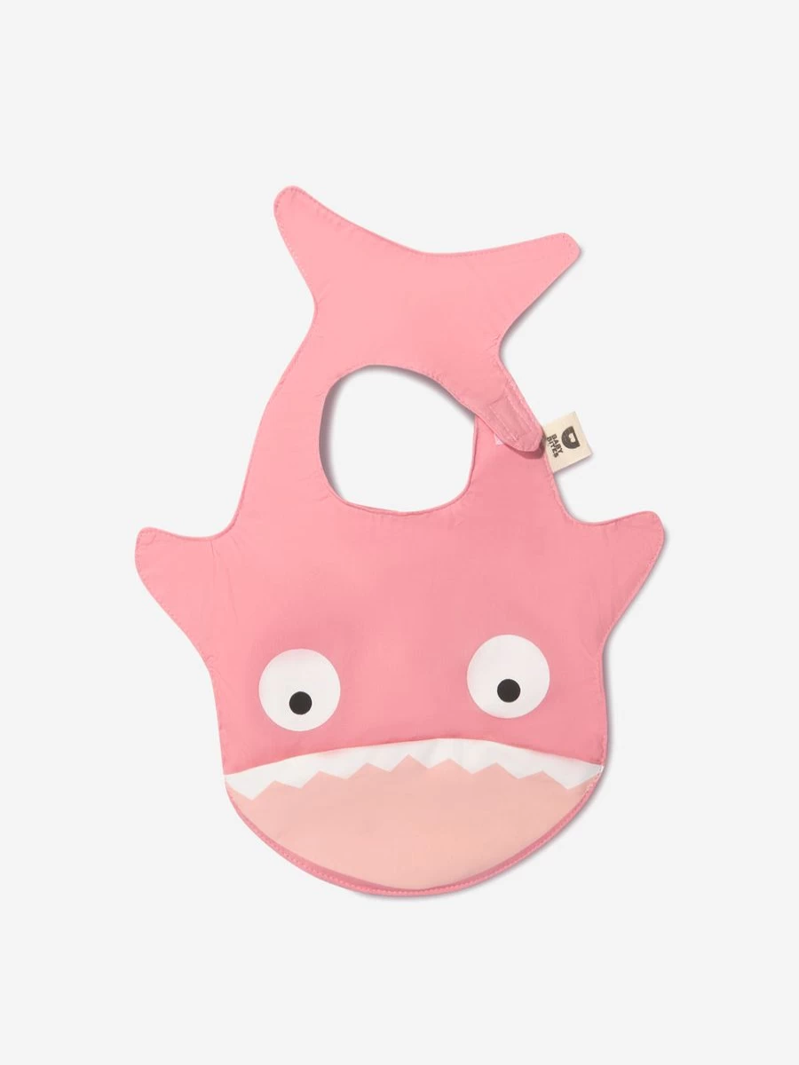 Baby Bites Waterproof Shark Bib for Baby Girls - Pink Feeding Bib