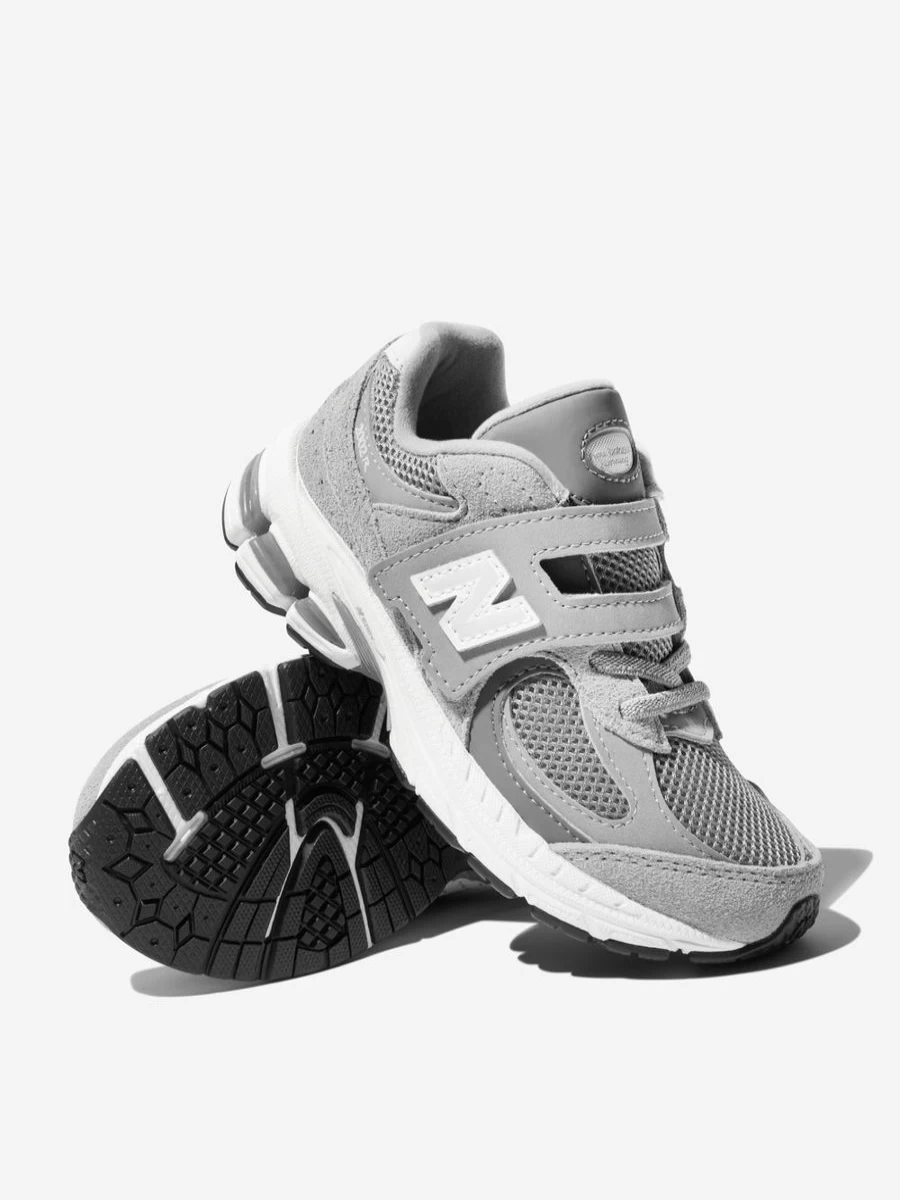 New Balance Girls 2002 Grey Lace Up Logo Trainers | Kids Running Shoes