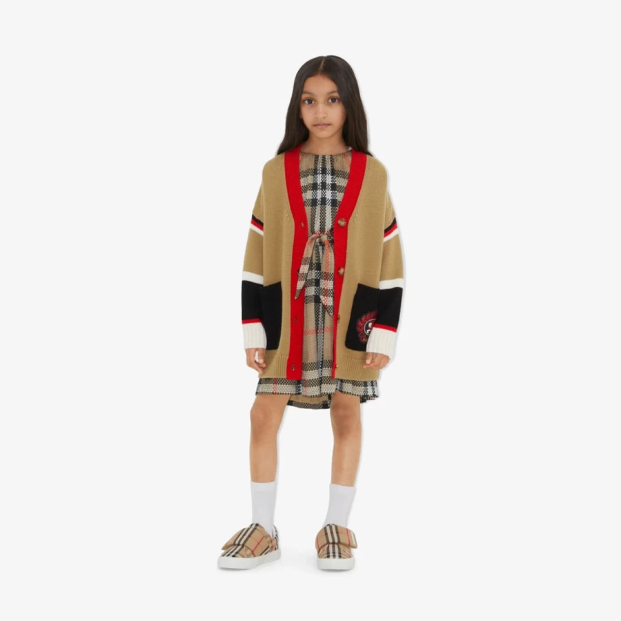 Burberry Kids Teen Girls Jessica Beige Cardigan Sweater