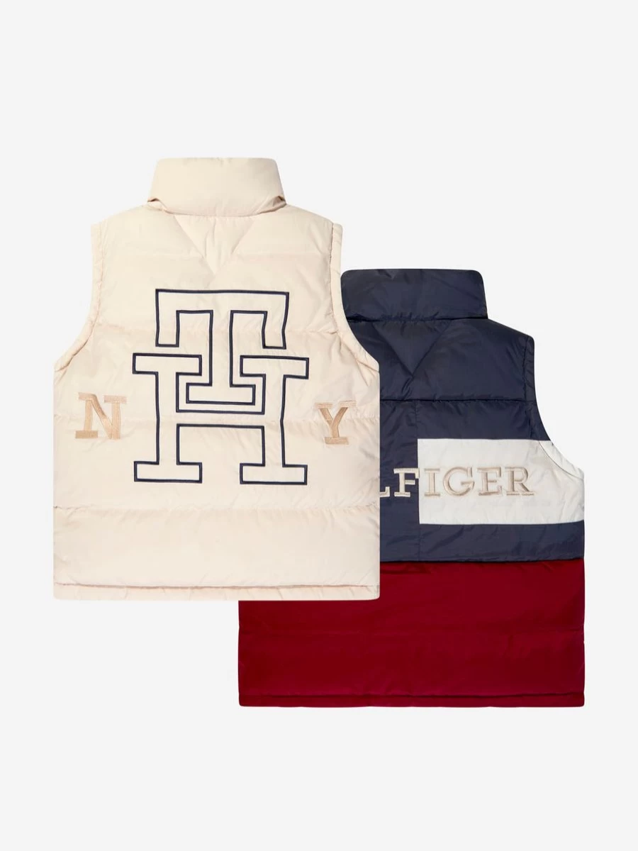 Tommy Hilfiger Boys Navy Reversible Down Vest for Kids