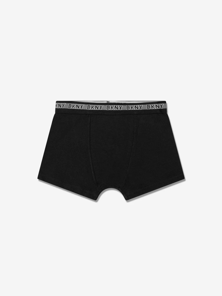 DKNY Boys' 3-Pack Black Boxer Shorts Set - Comfortable Cotton Underwear for Kids