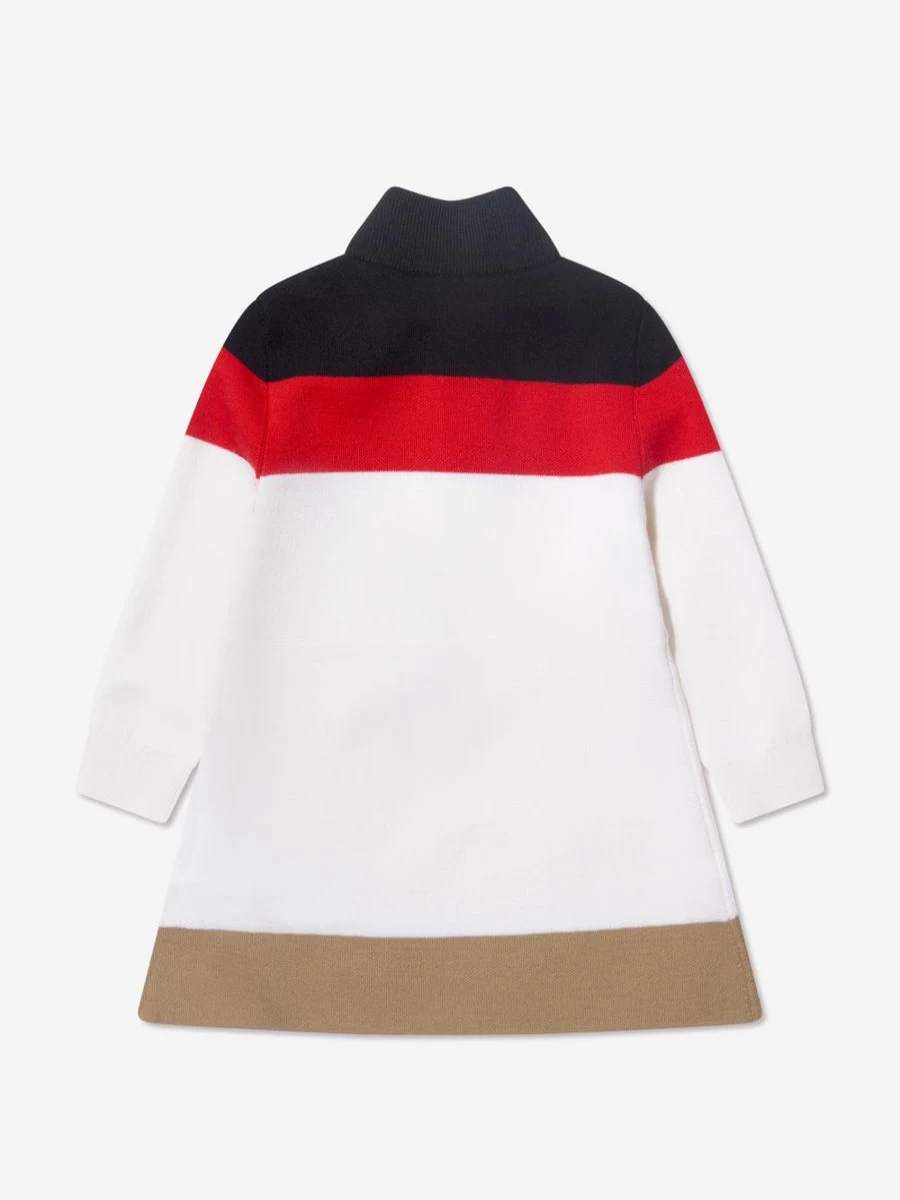 Burberry Kids Baby Girls Ivory Baile Icon Long Sleeve Dress - Childsplay Clothing
