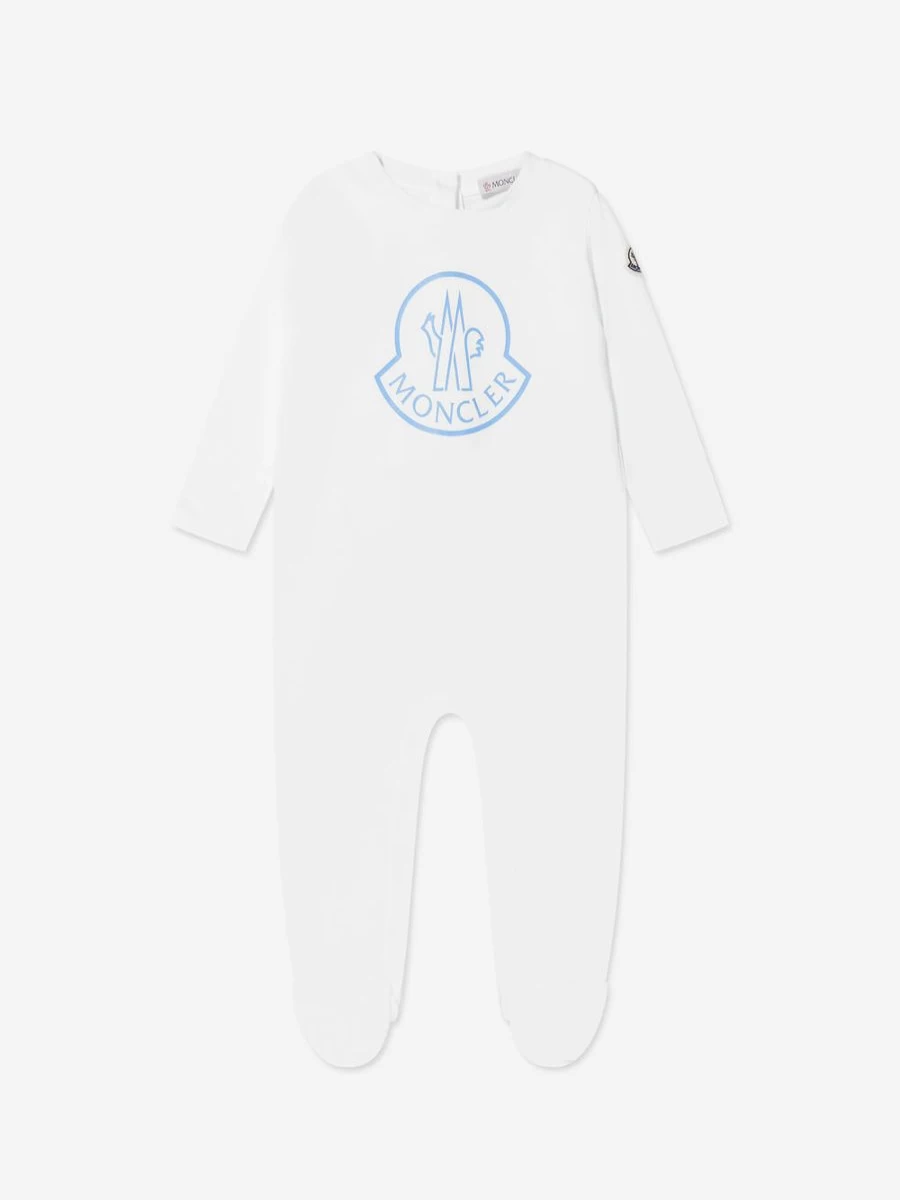 Moncler Enfant Baby Boys Grey Logo Babygrow and Bib Gift Set