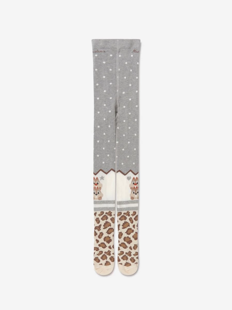Monnalisa Teen Girls Chip and Dale Printed Tights - Disney Inspired Childsplay Clothing