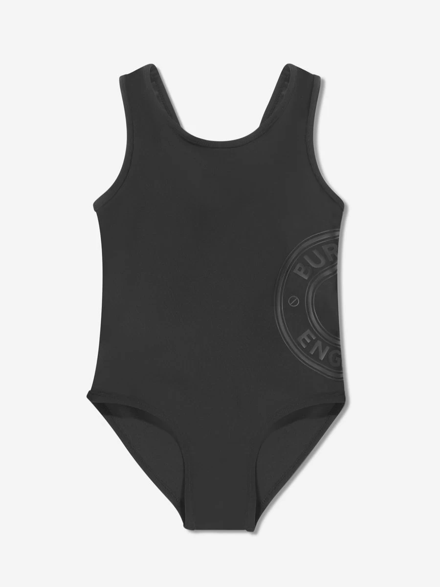 Burberry Kids Teen Girls Black Tirza Roundel Swimsuit | Stylish One-Piece Bathing Suit