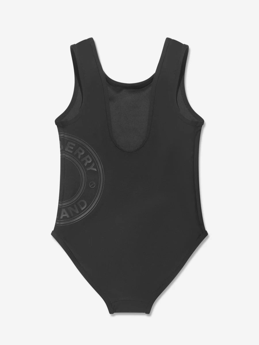 Burberry Kids Teen Girls Black Tirza Roundel Swimsuit | Stylish One-Piece Bathing Suit