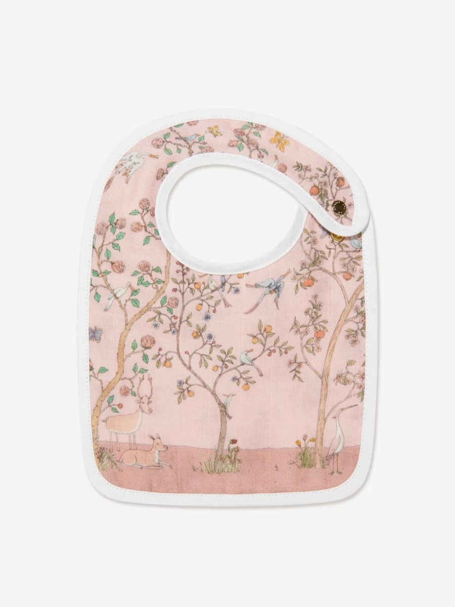 Atelier Choux Reversible Baby Bib - Pink Bloom Design for Girls