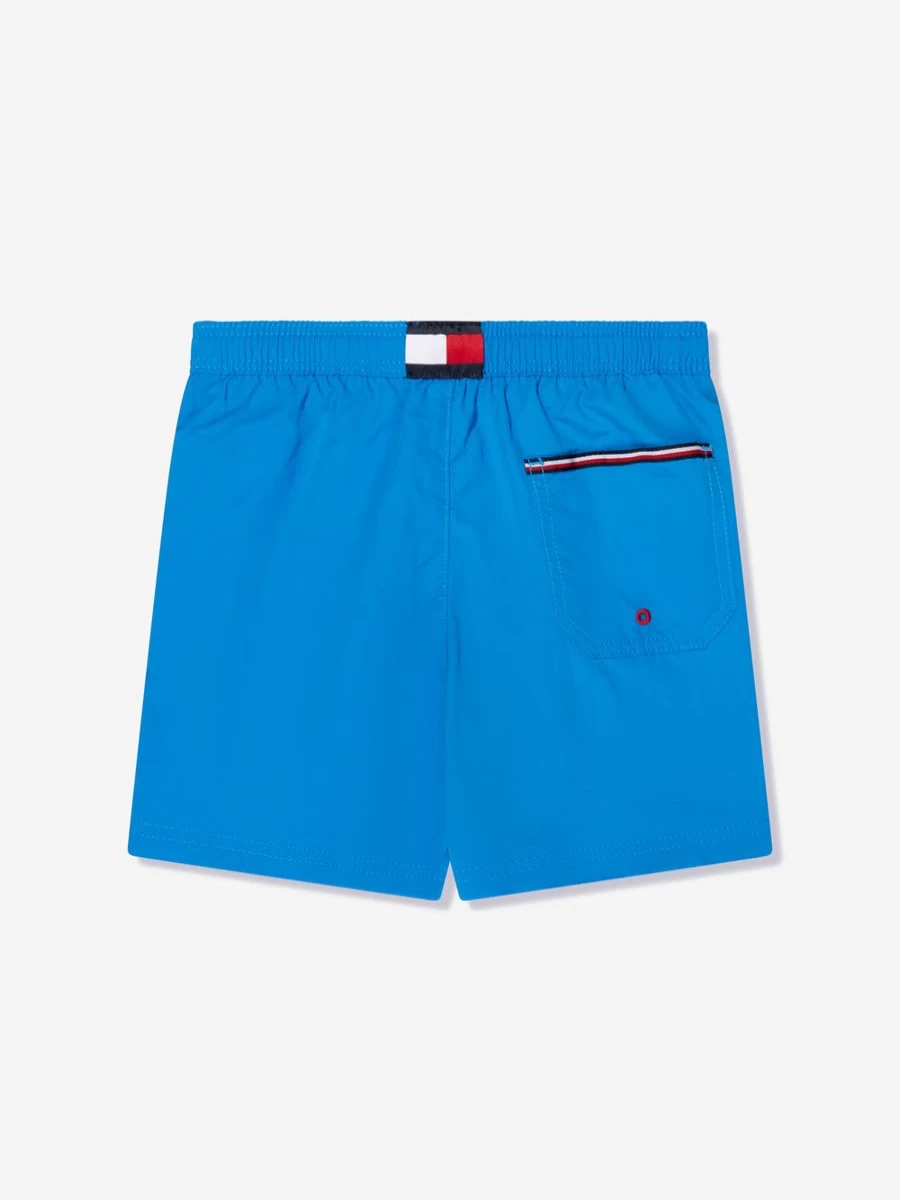 Tommy Hilfiger Teen Boys Medium Blue Drawstring Swim Shorts for Summer Beach Wear