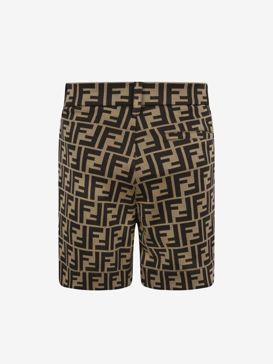 Fendi Kids Boys Brown FF Logo Trousers | Stylish Designer Pants for Toddlers