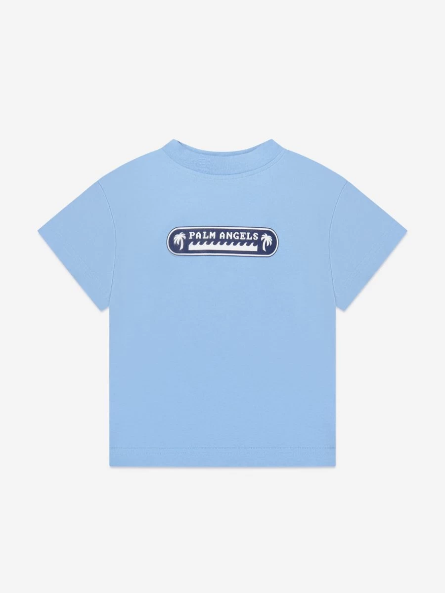 Palm Angels Boys Blue Palm Waves Graphic T-Shirt