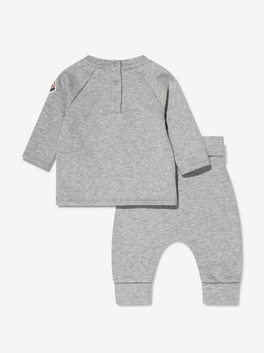 Moncler Enfant Girls Grey Baby T-Shirt and Pants Set - Stylish Outfit for Toddlers