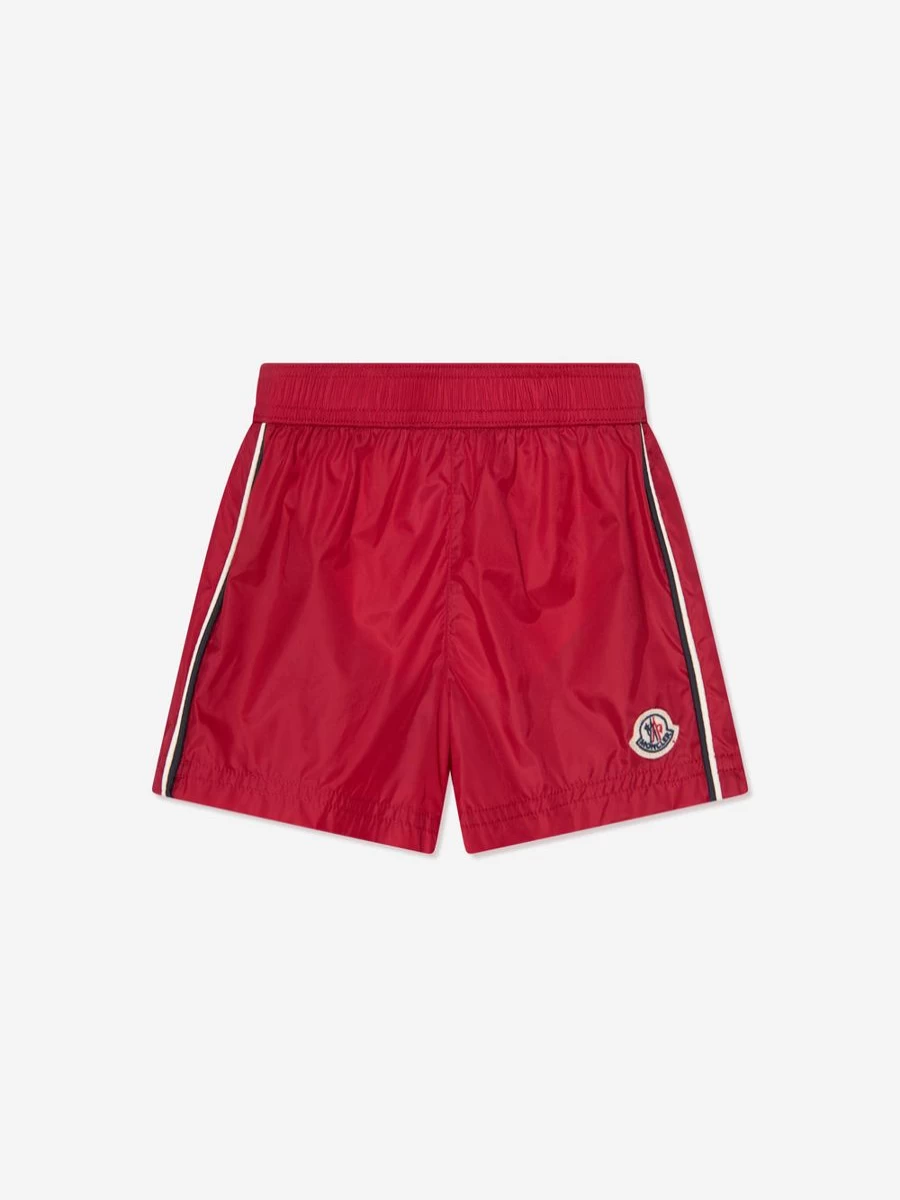 Moncler Enfant Boys' Red Logo Swim Shorts for Toddlers and Kids