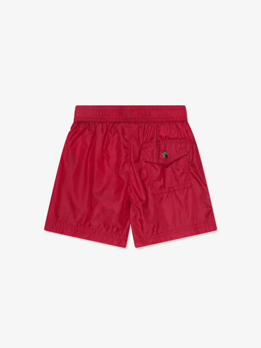 Moncler Enfant Boys' Red Logo Swim Shorts for Toddlers and Kids