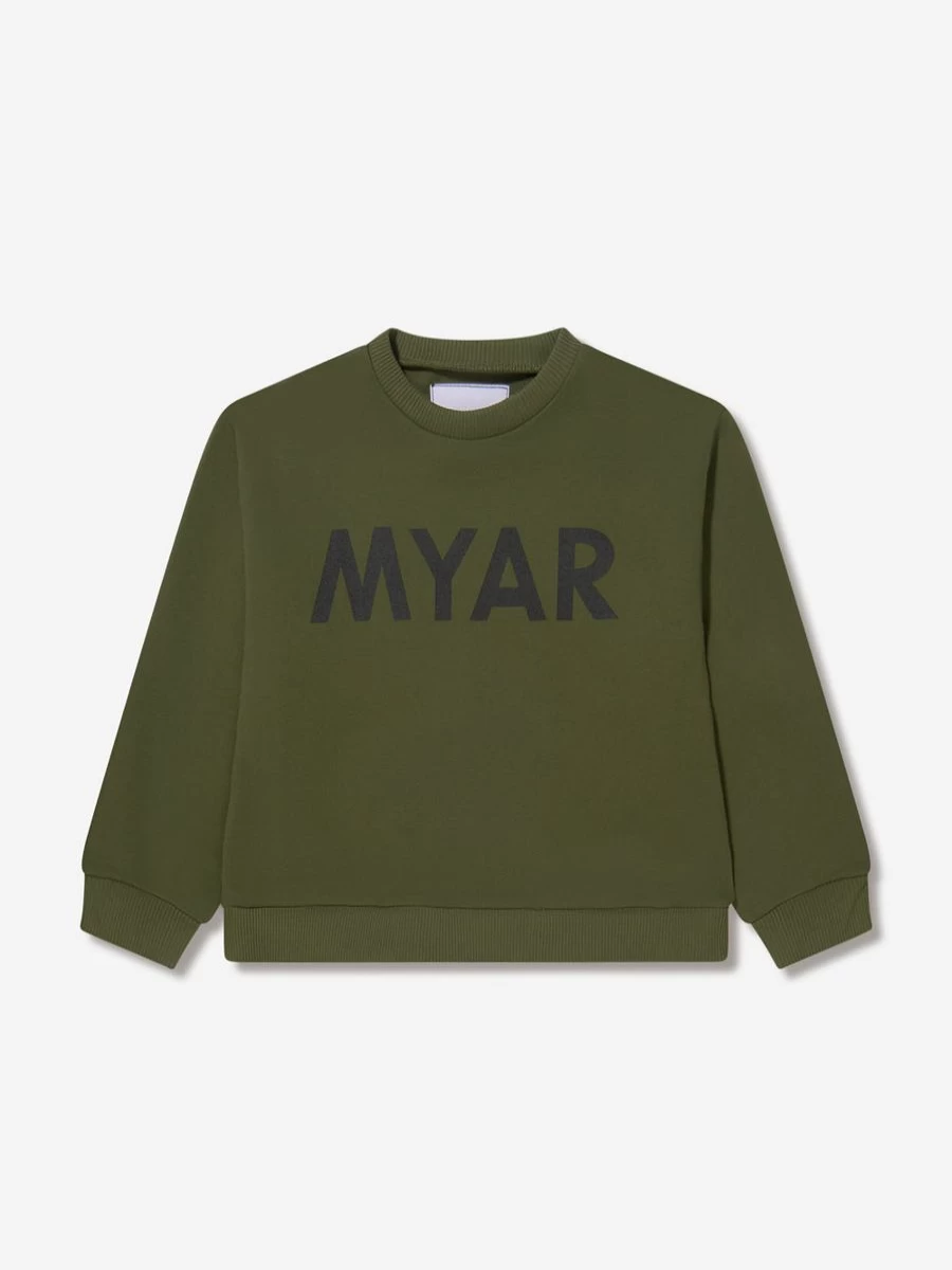"Myar Boys' Cotton Logo Print Sweatshirt - Comfortable Casual Pullover for Kids"
