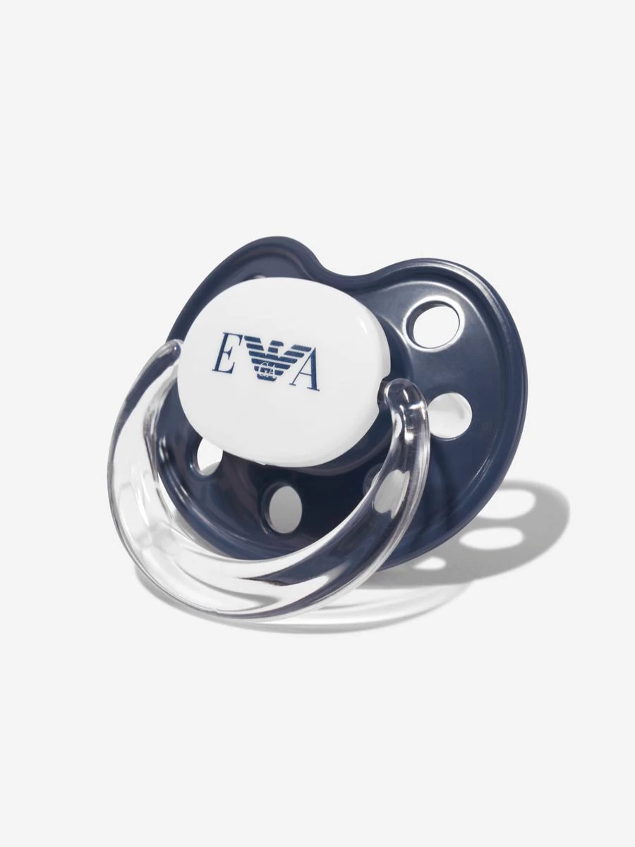 Emporio Armani Baby Navy Pacifier and Dummy Set for Newborns and Infants