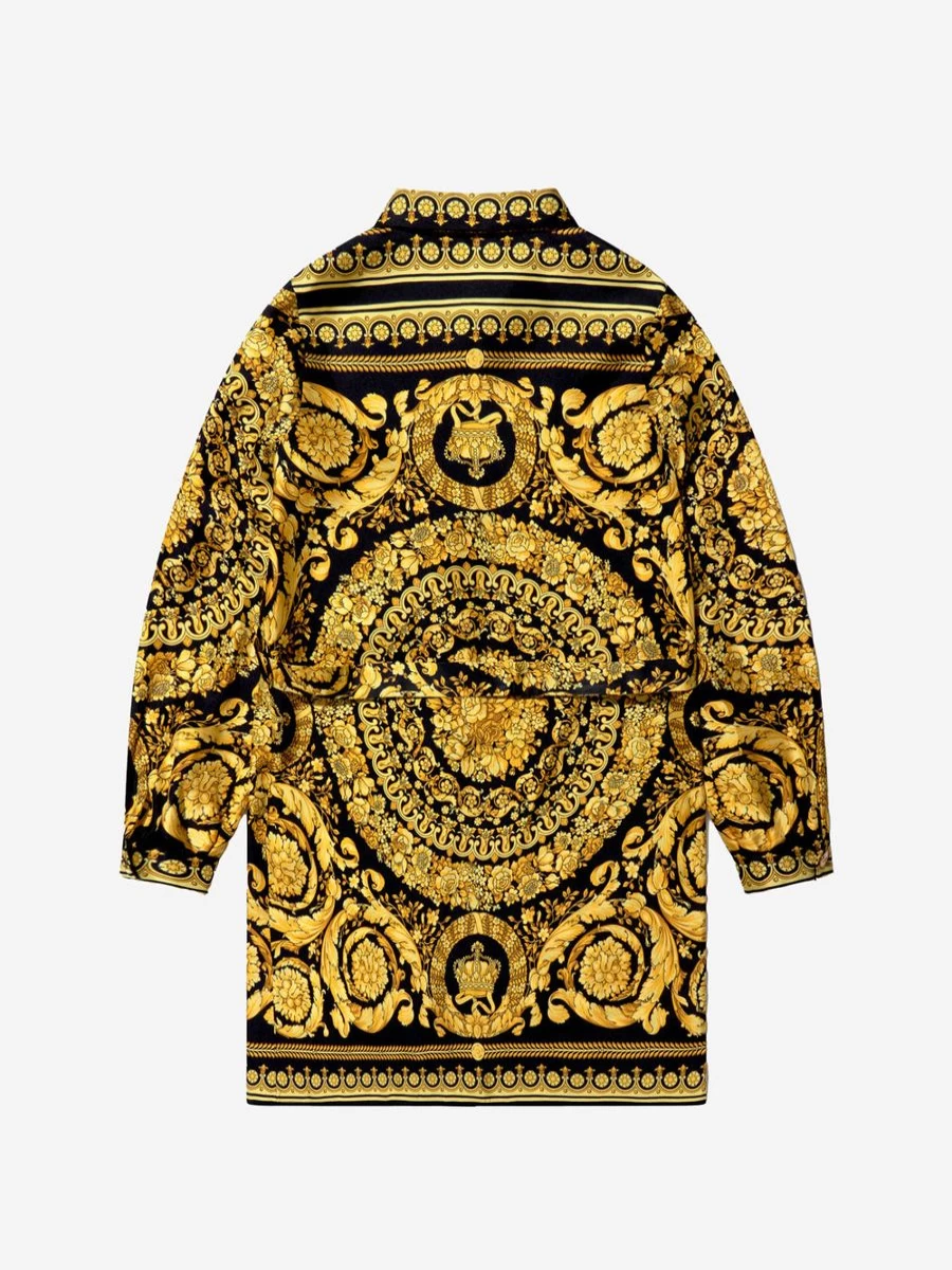 Versace Teen Baroque Print Shirt Dress - Stylish Designer Outfit for Girls
