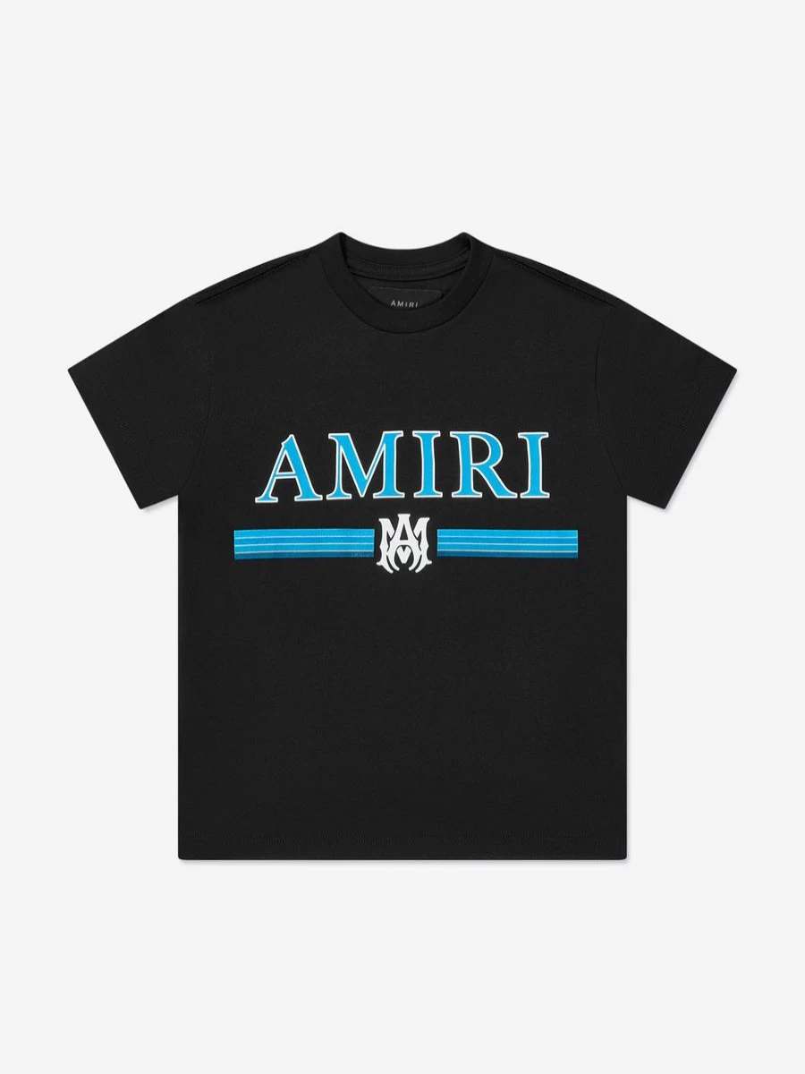 Amiri Boys Black Kids Bar Logo T-Shirt for Children