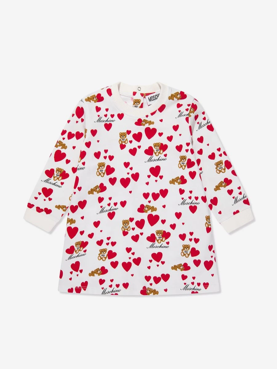 Moschino Kids Ivory Sweater Dress for Baby Girls | Soft Knit Casual Outfit