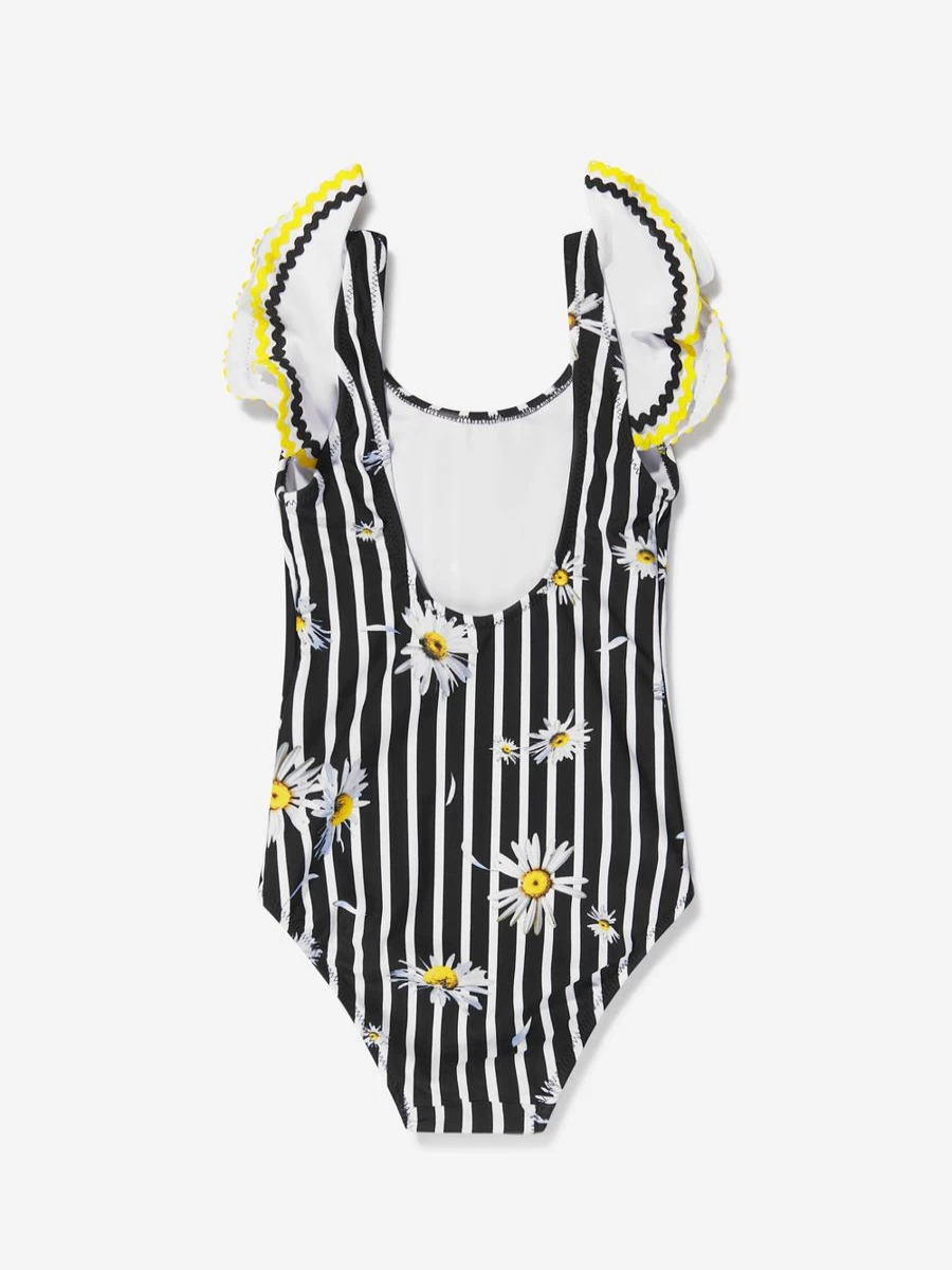 "Nessi Byrd Teen Girls' UV50 Sun Protection Striped Daisy Print Ornella Swimsuit"