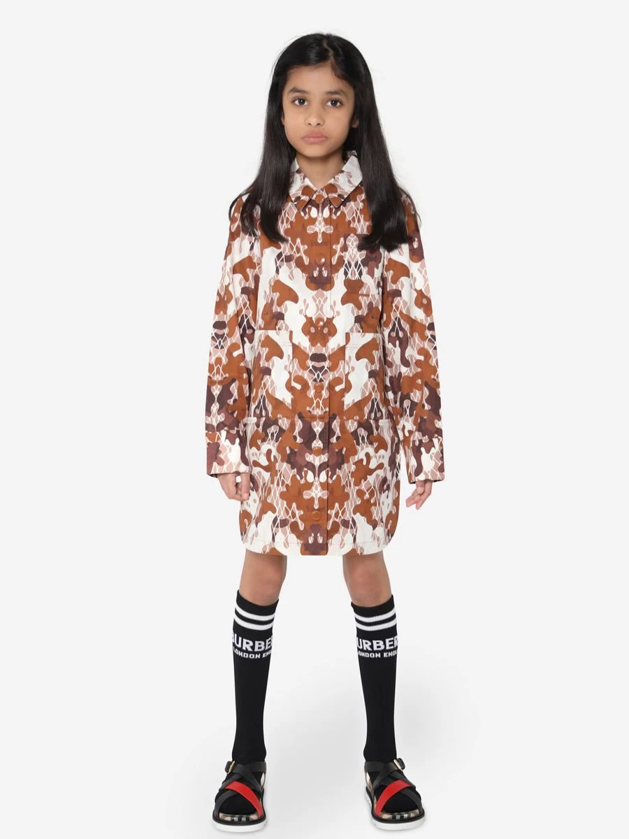 Burberry Kids Teen Girls Patricia Camouflage Print Dress | Stylish Camo Design