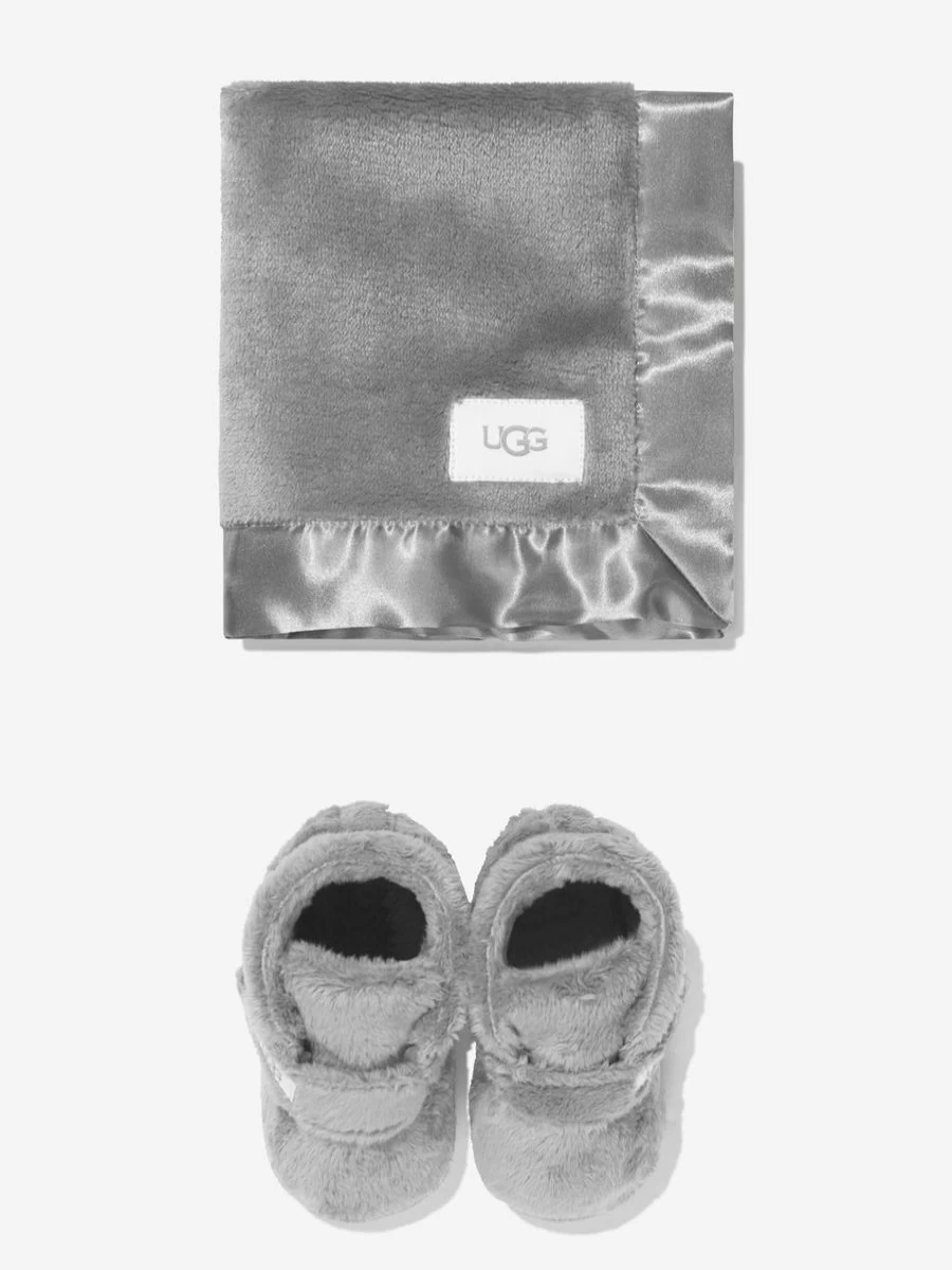 UGG Girls' Baby Bixbee Booties and Cozy Blanket Gift Set | Warm Winter Footwear & Accessories