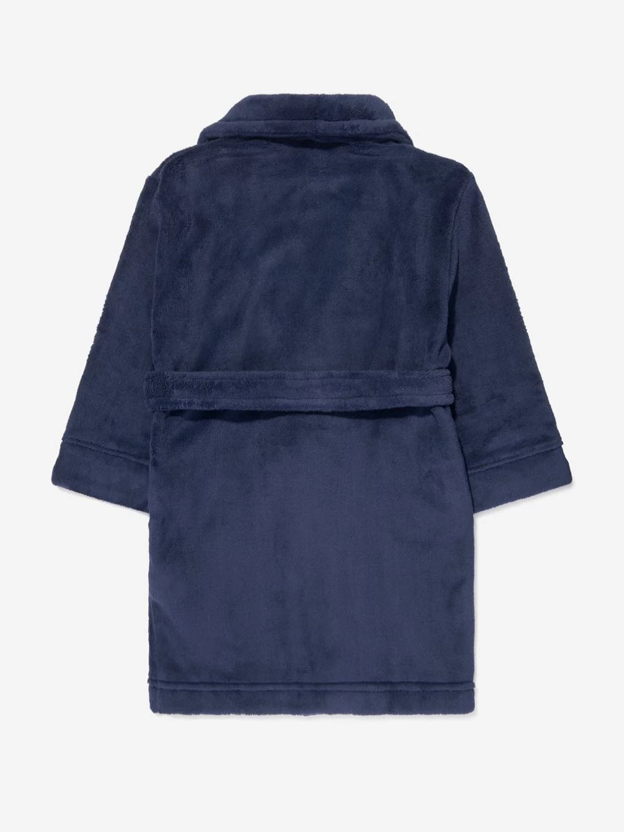 Ralph Lauren Kids Boys Navy Bear Patch Robe - Cozy Plush Bathrobe for Boys
