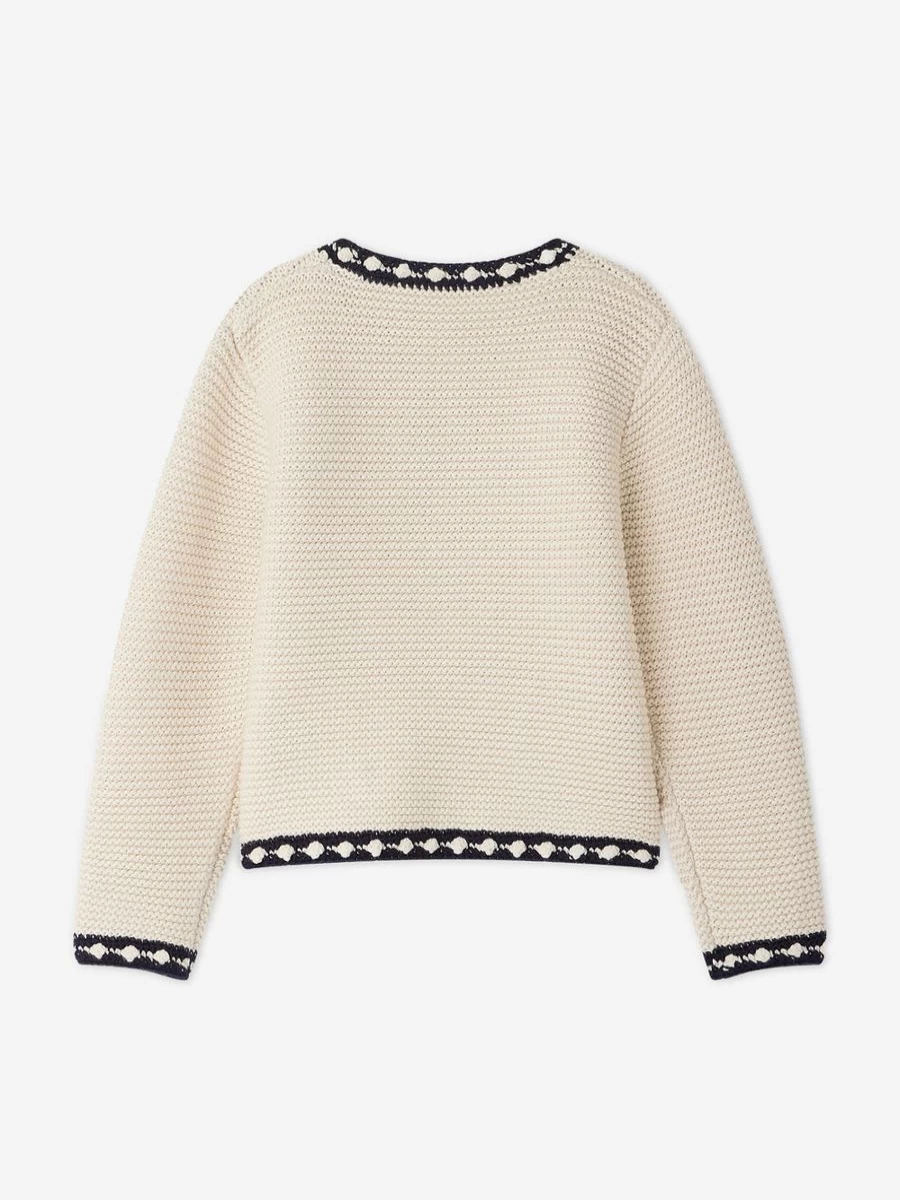 Bonpoint Girls Ivory Fanette Cardigan – Luxurious Knitwear for Kids