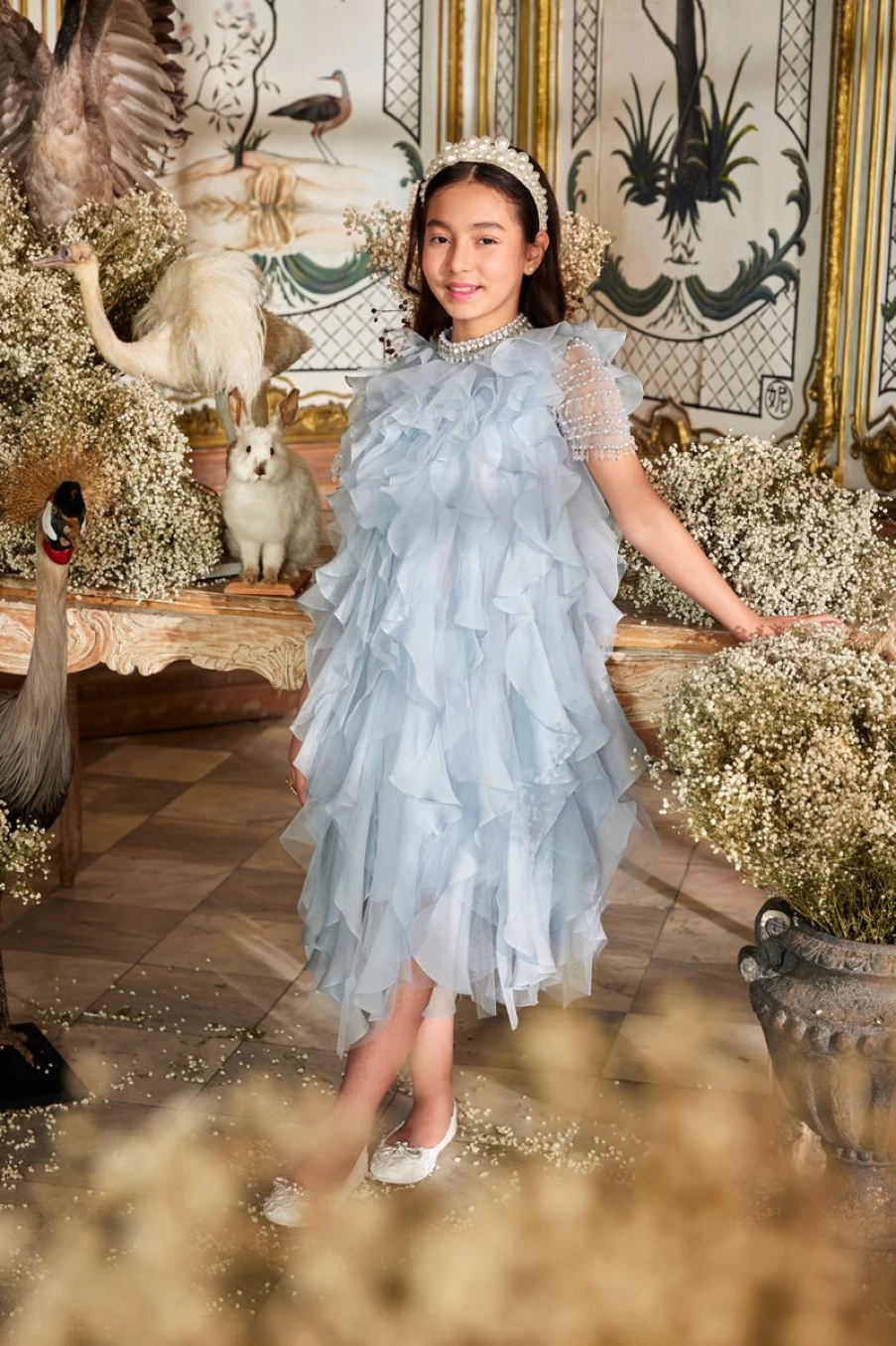 "Maison Ava Teen Girls' Twyla Blue Occasion Dress for Special Events"