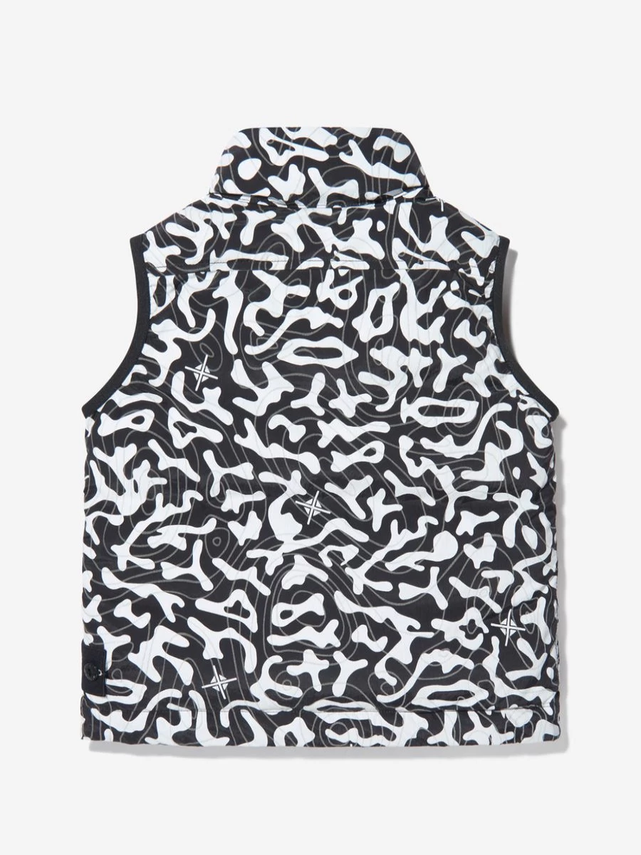 Stone Island Junior Boys' Down-Filled Monogram Padded Vest | Winter Warm Gilet for Kids