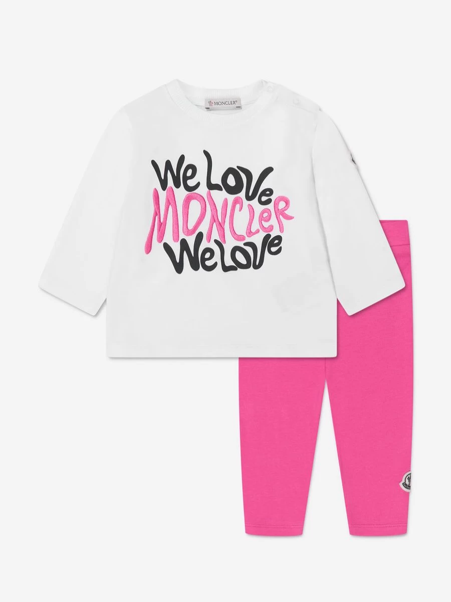Moncler Enfant Baby Girls Pink Sweater and Leggings Outfit Set