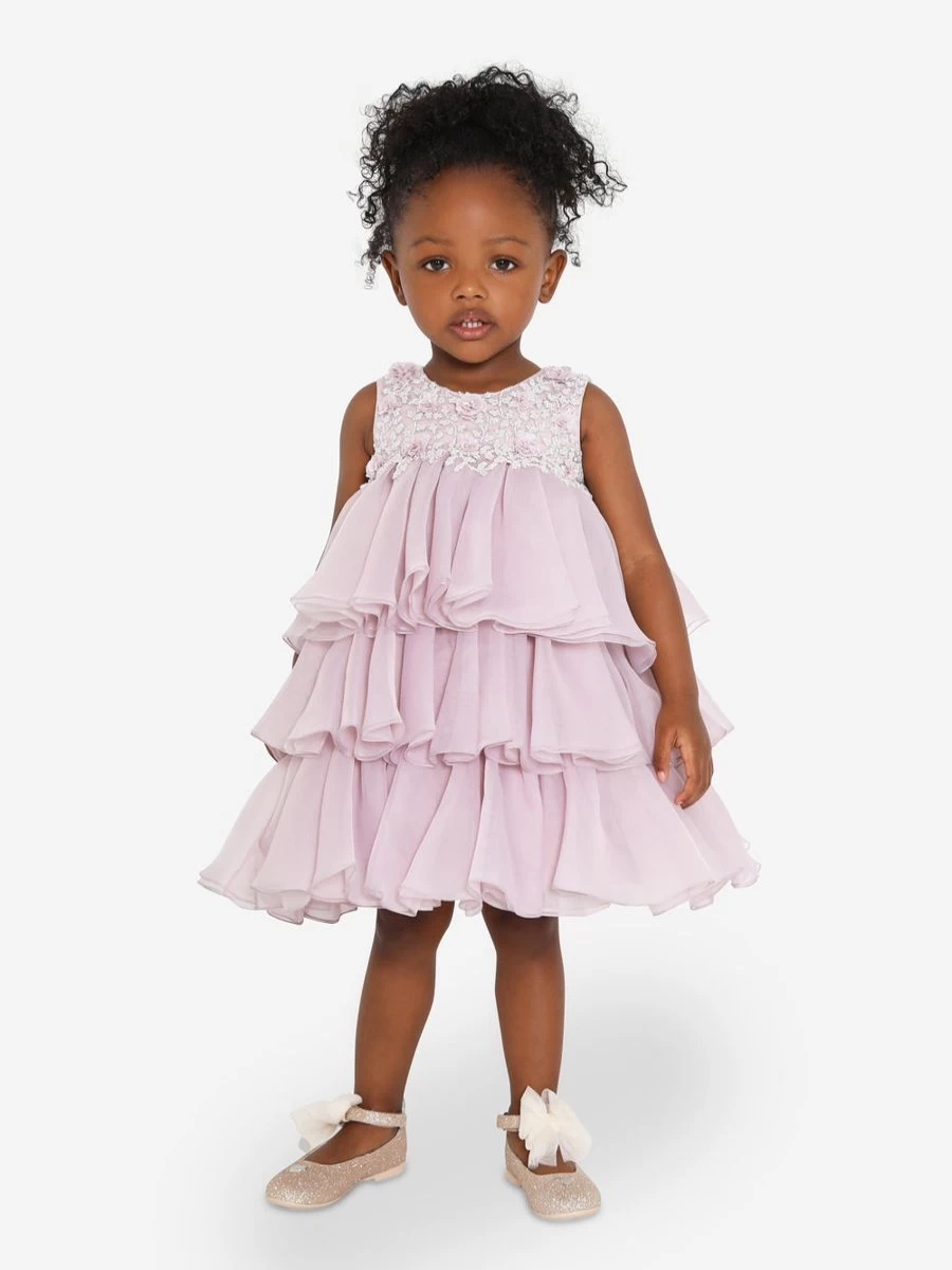 "Maison Ava Teen Girls Lumi Dress in Misty Lavender - Elegant Lavender Dresses for Teens"