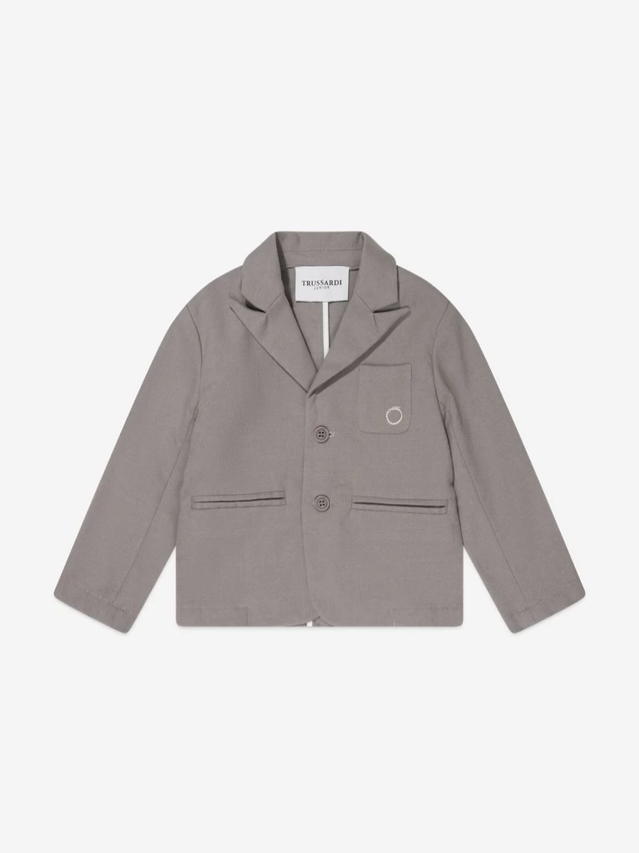 Trussardi Boys Grey Gramlin Jacket – Stylish Outerwear for Kids