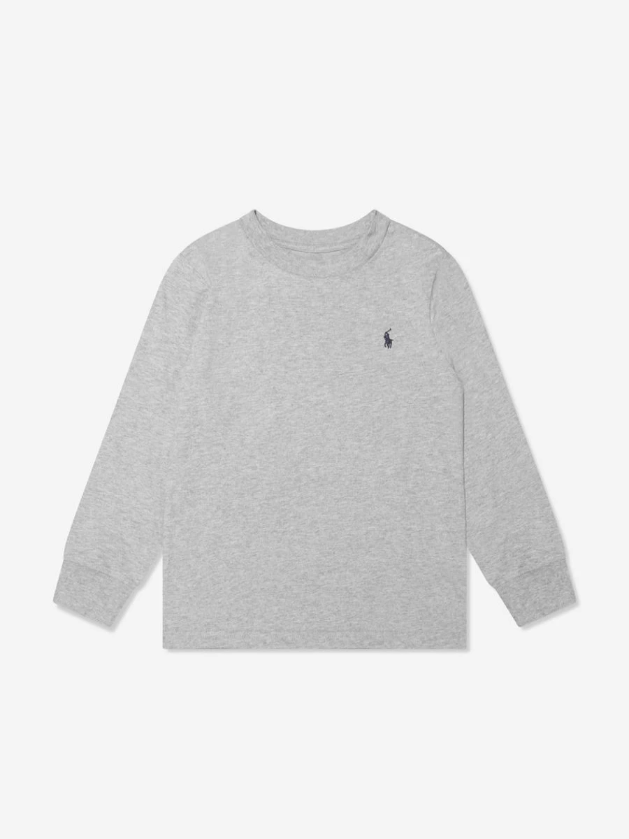 Ralph Lauren Kids Teen Boys Grey Long Sleeve T-Shirt Casual Comfort Fit Top