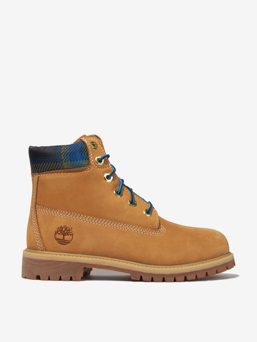 Timberland Teen Kids Nubuck 6 Inch Plaid Hack Boots Premium Winter Footwear