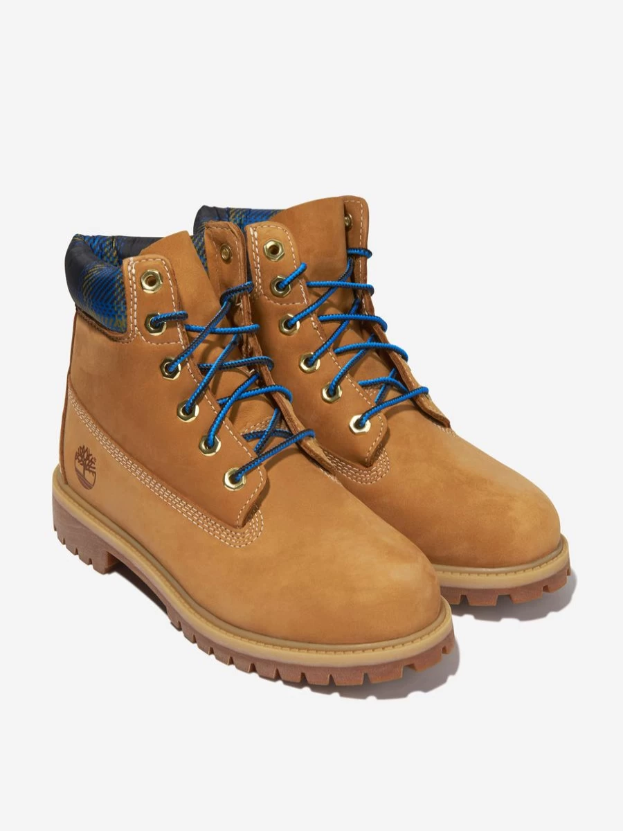 Timberland Teen Kids Nubuck 6 Inch Plaid Hack Boots Premium Winter Footwear