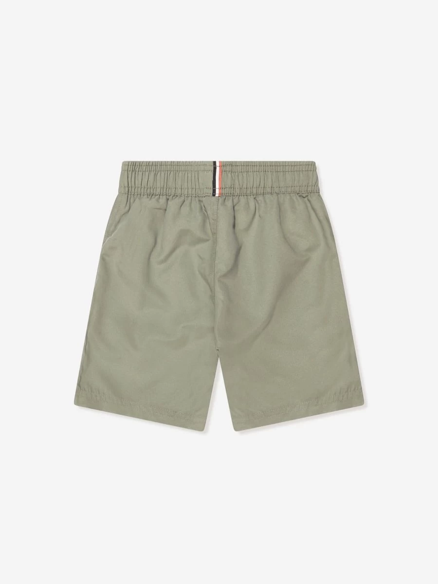 BOSS Teen Boys' Green Quick-Dry Swim Shorts for Active Water Sports