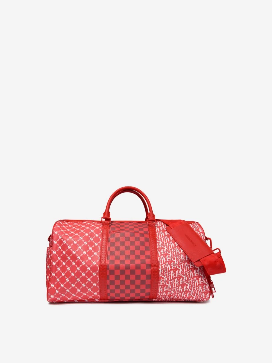 Sprayground Girls Red Tri Split Emperor Duffle Bag for Kids