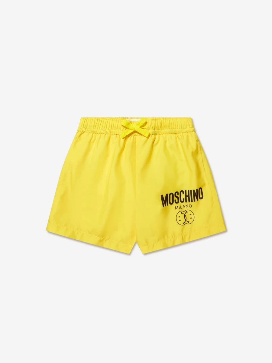 Moschino Kids Boys Blue Milano Logo Swim Shorts for Summer Beachwear
