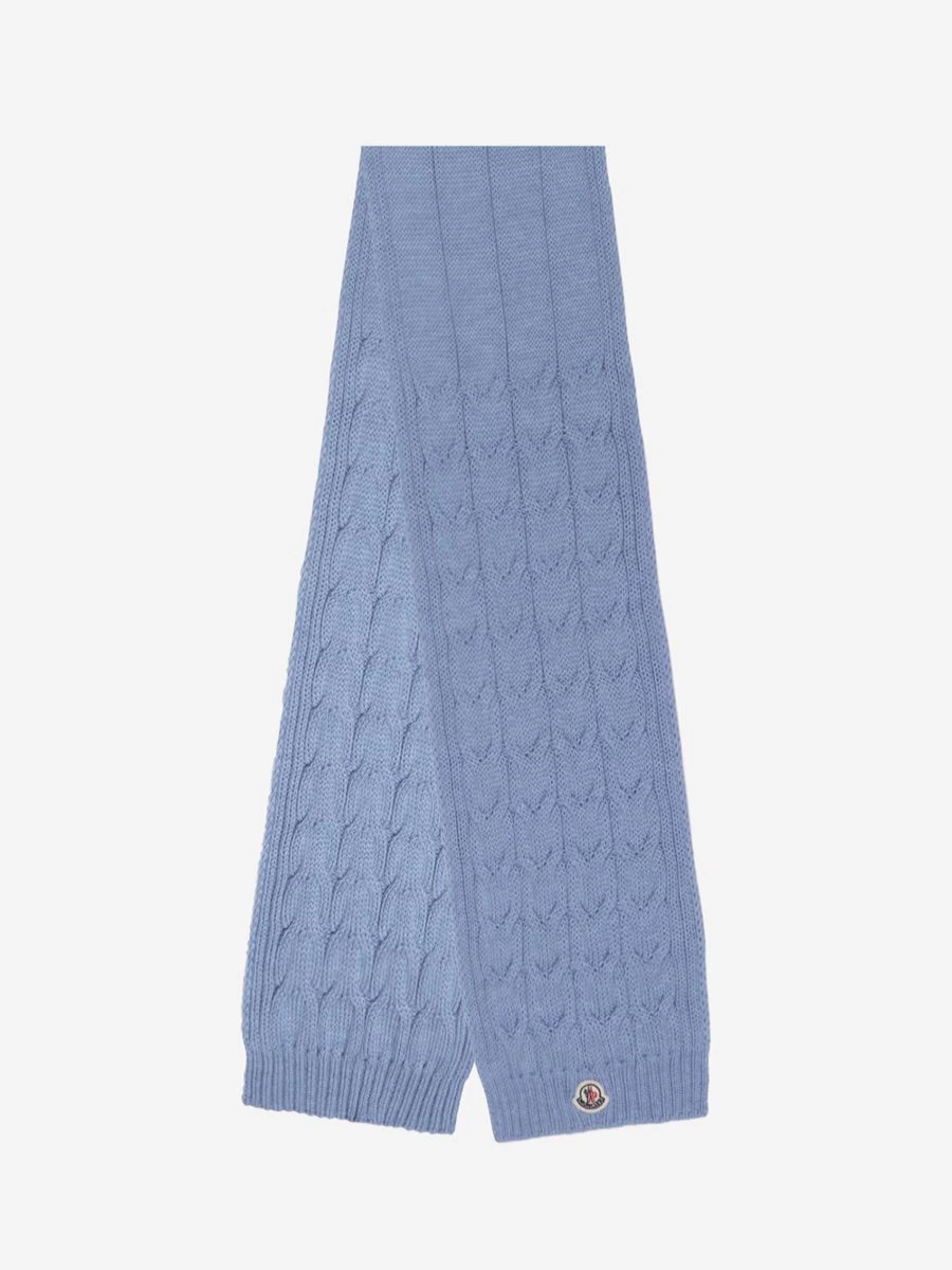 Moncler Enfant Boys' Wool Knitted Scarf with Logo - Winter Warm Kids' Accessory