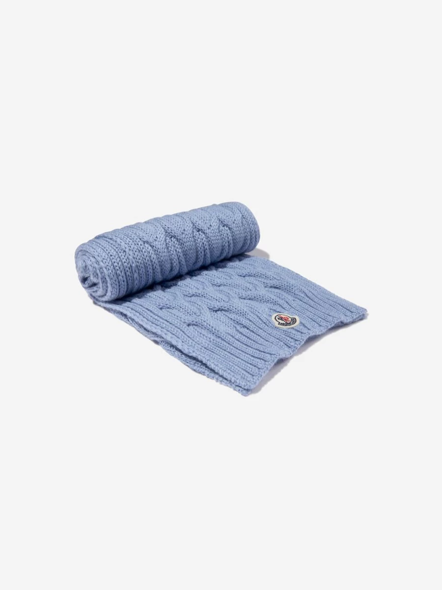 Moncler Enfant Boys' Wool Knitted Scarf with Logo - Winter Warm Kids' Accessory