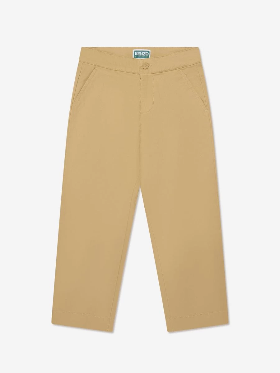 KENZO KIDS Teen Beige Loose Fit Trousers for Boys and Girls