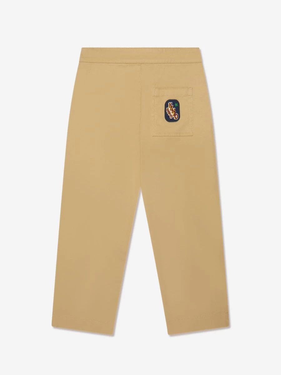 KENZO KIDS Teen Beige Loose Fit Trousers for Boys and Girls