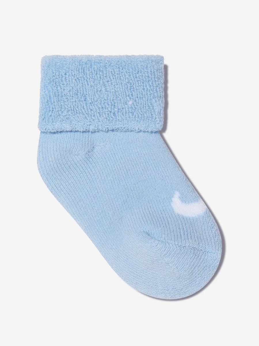 Nike Baby Boys 6-Pack Blue Terry Cuffed Socks Set for Infants and Toddlers