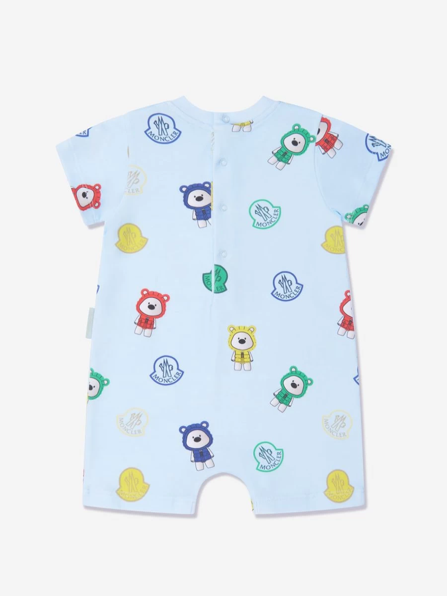 Moncler Enfant Baby Boys Blue Bear Print Romper - Cute & Comfortable Outfit
