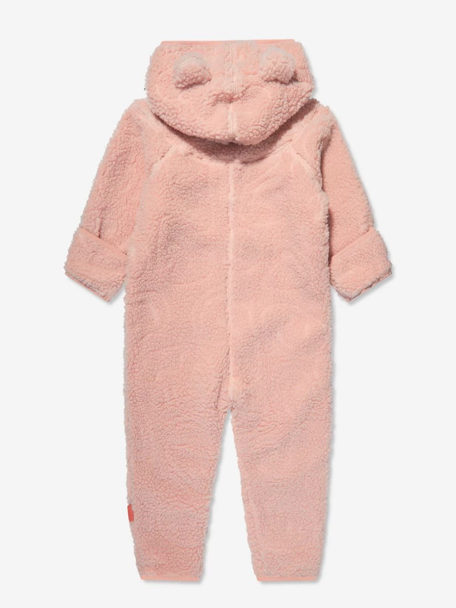 Molo Pink Fleece Pramsuit for Baby Girls - Cozy Winter Wear