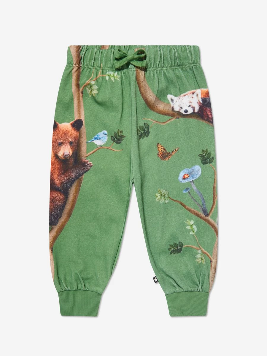 Molo Baby Green Animal Print Joggers for Toddlers