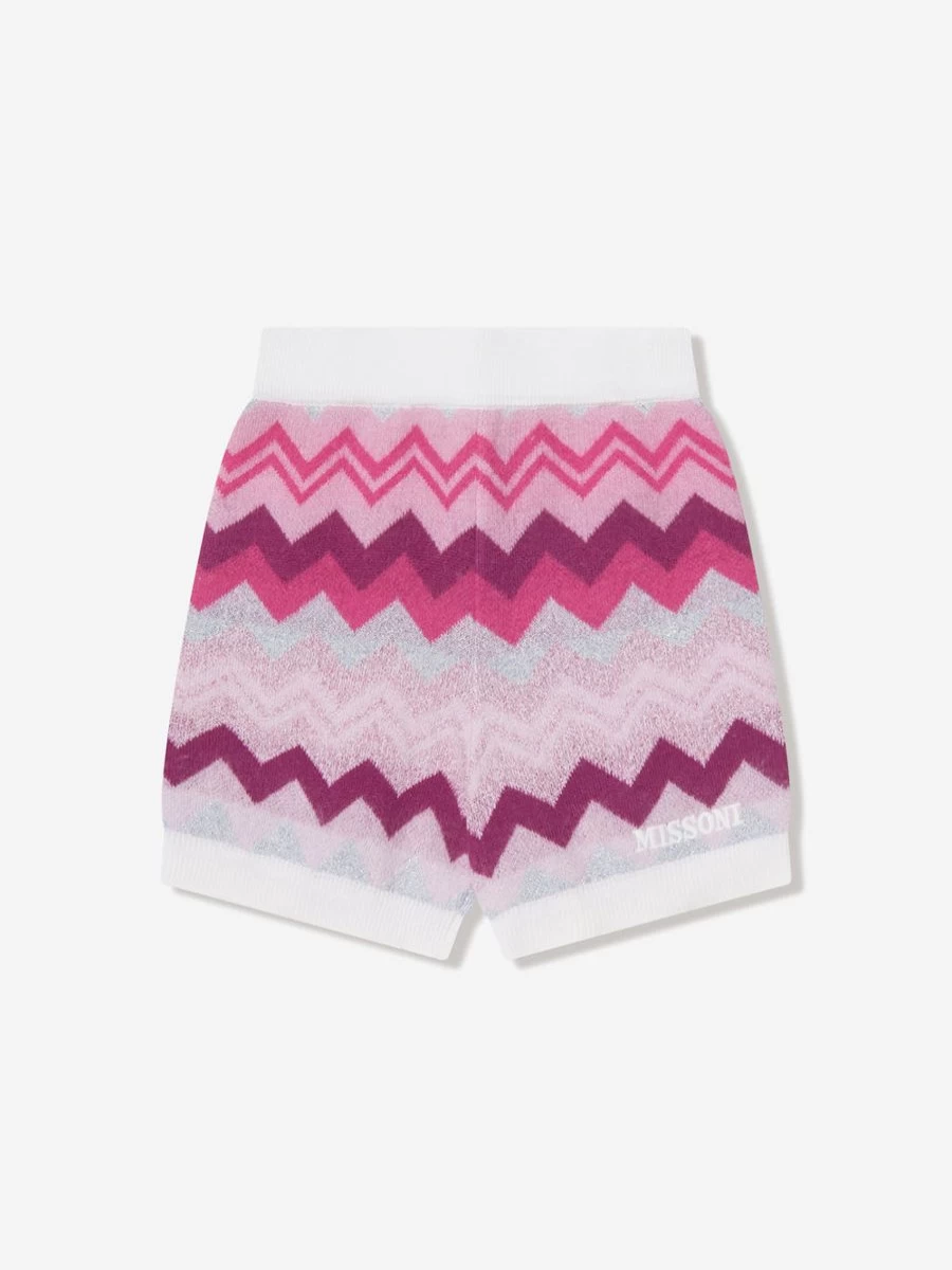 Missoni Teen Girls Pink Zigzag Knit Shorts